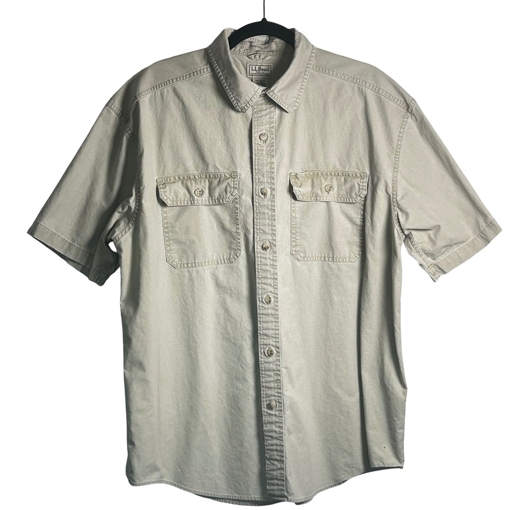 LL Bean Sunwashed Canvas Shirt Men's Size Large Outdoor Workwear Gorpcore Preppy